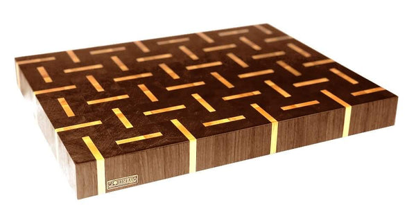 Walnut and Black Limba End Grain Cutting Board - Open Door Furniture